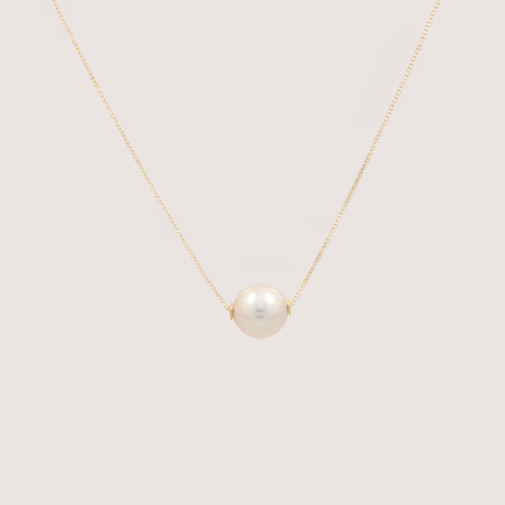 Pearl Solitaire Gold Necklace