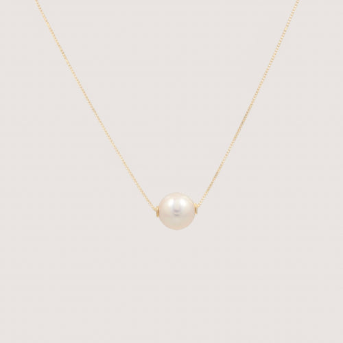 Pearl Solitaire Gold Necklace