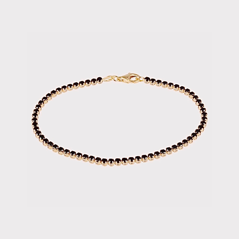 playa gold tennis bracelet with black cz diamonds