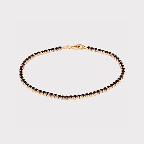 playa gold tennis bracelet with black cz diamonds