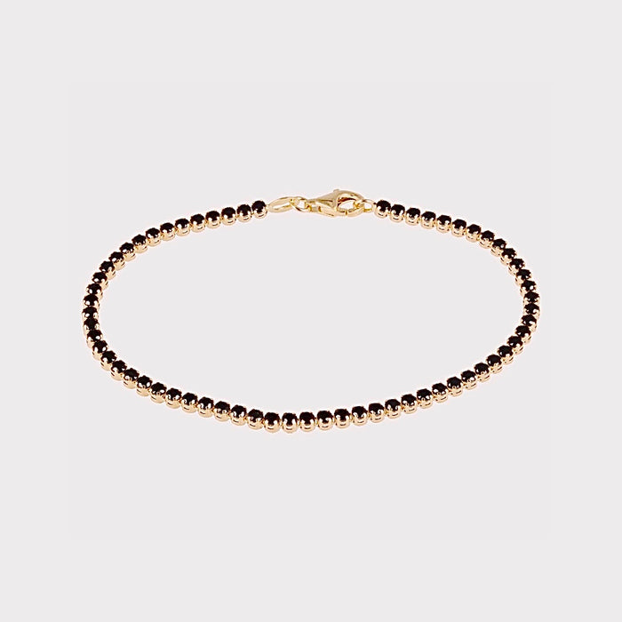 playa gold tennis bracelet with black cz diamonds