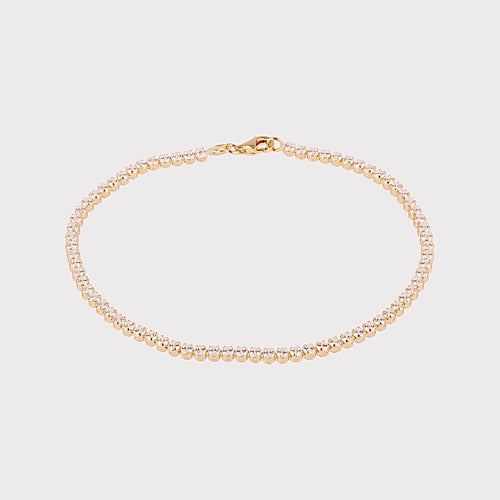 lala gold tennis bracelet with white cz diamonds