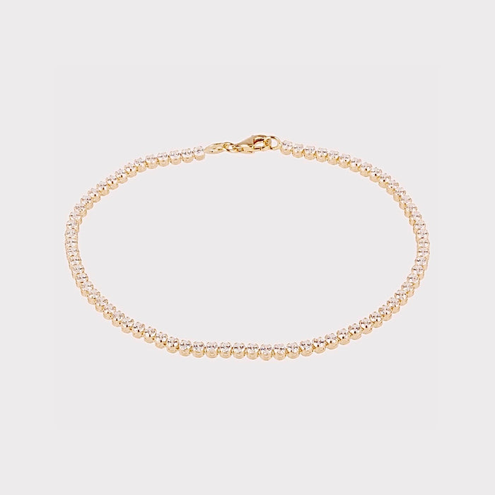 lala gold tennis bracelet with white cz diamonds