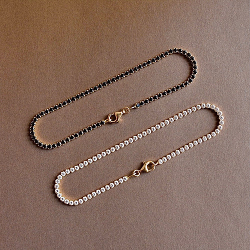 lala gold tennis bracelet with white cz diamonds