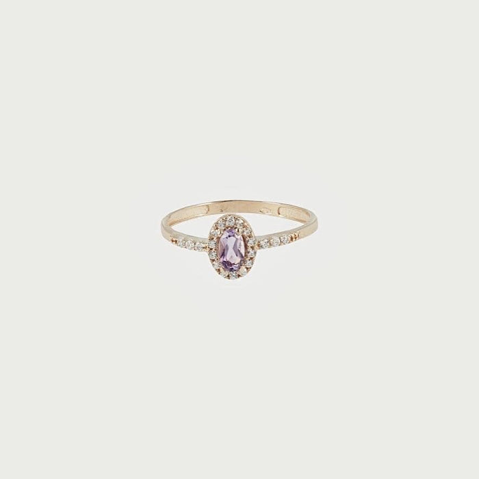 Goldbox Amsterdam Ring Amethyst Solitaire Ring