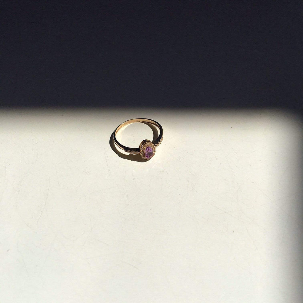 Goldbox Amsterdam Ring Amethyst Solitaire Ring