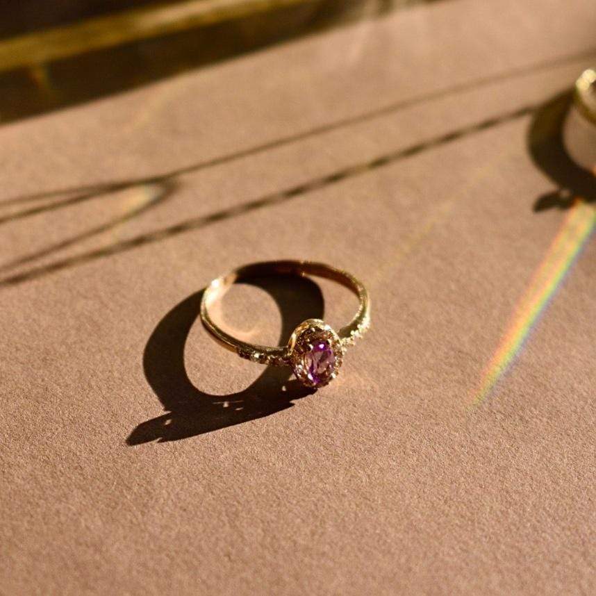Goldbox Amsterdam Ring Amethyst Solitaire Ring