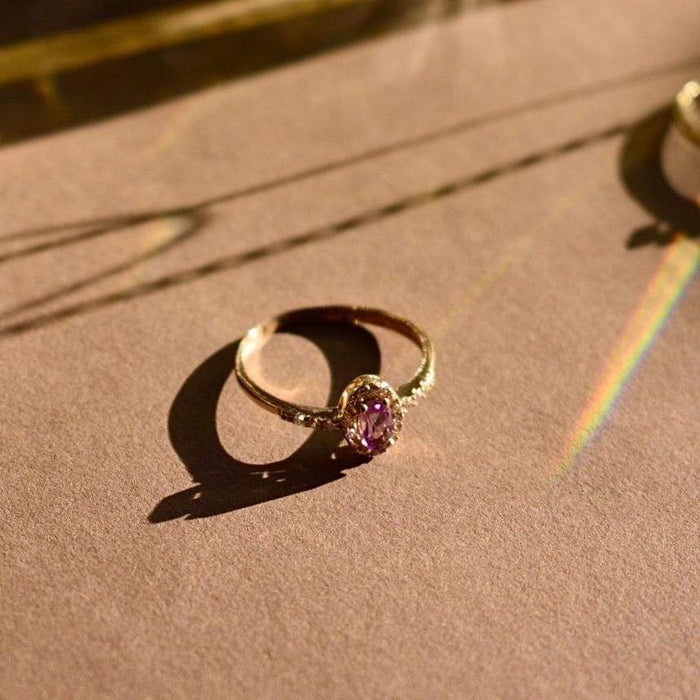 Goldbox Amsterdam Ring Amethyst Solitaire Ring