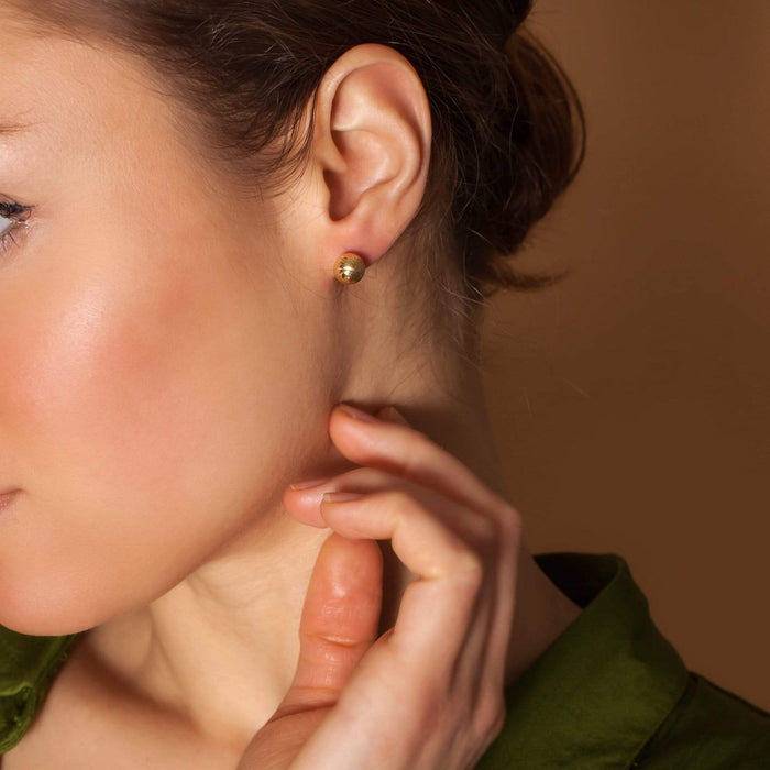 Goldbox Amsterdam Earrings Discoball Gold Stud Earrings Disco Ball Stud Earrings