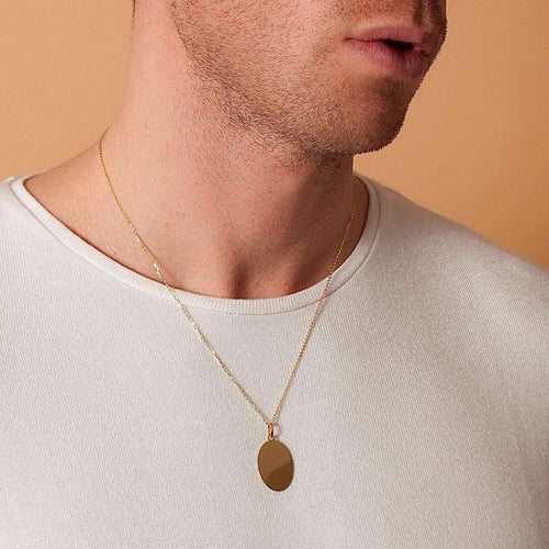 Goldbox Amsterdam Pendant Double-Faced Gold Oval Pendant Double-Faced Oval Pendant