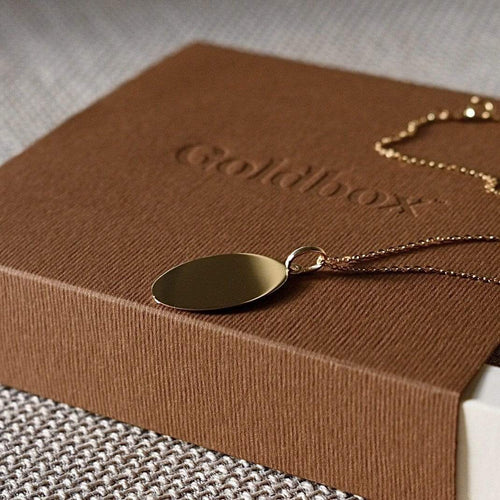 Goldbox Amsterdam Pendant Double-Faced Gold Oval Pendant Double-Faced Oval Pendant