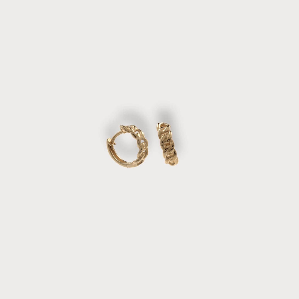 Goldbox Amsterdam Earrings Gold Chain Hoop Earrings