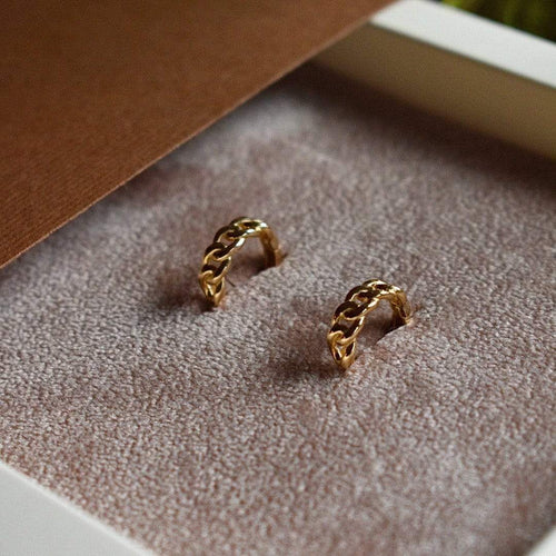 Goldbox Amsterdam Earrings Gold Chain Hoop Earrings