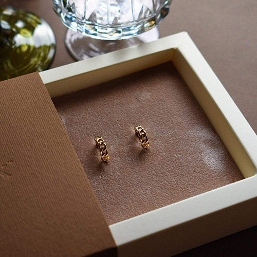 Goldbox Amsterdam Earrings Gold Chain Hoop Earrings