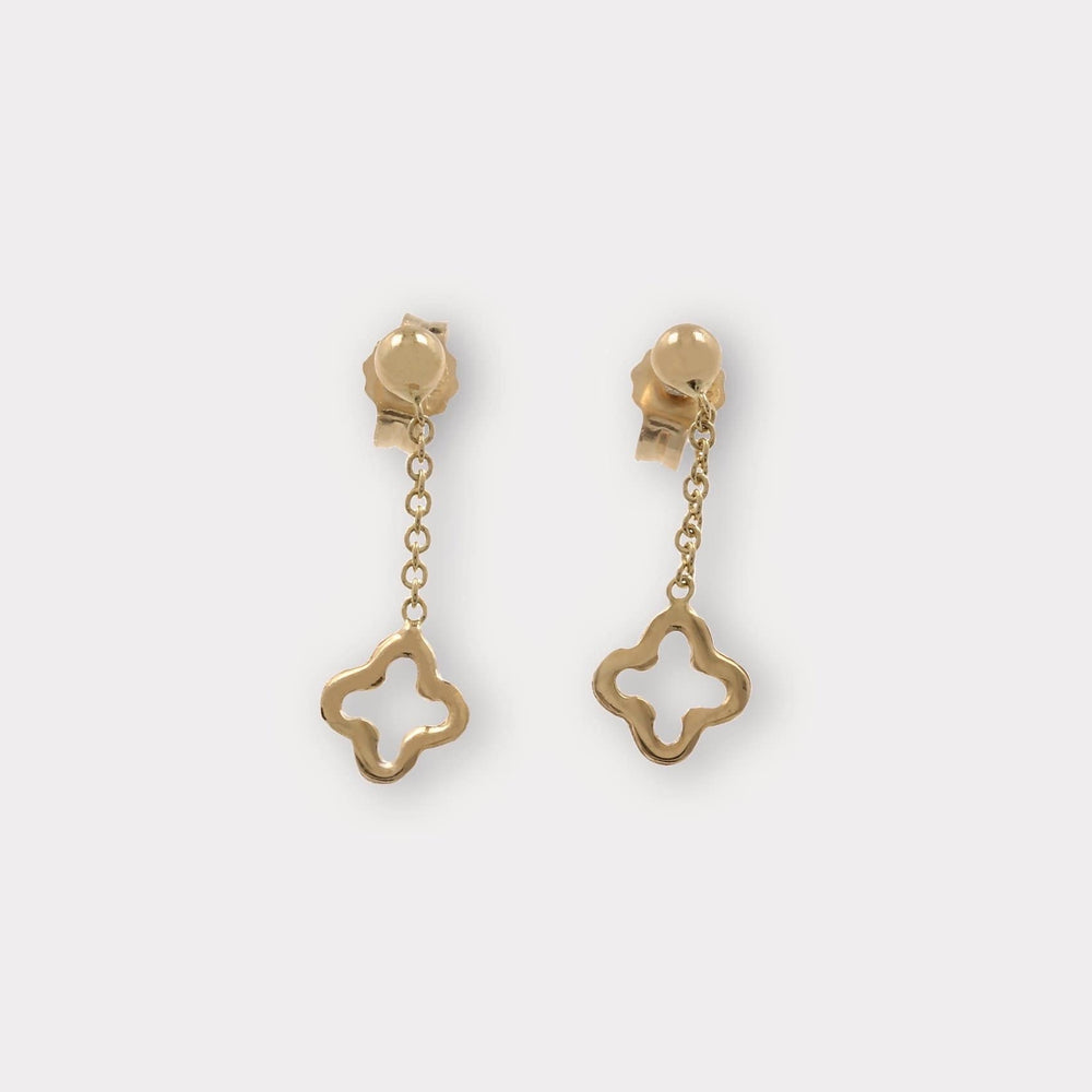 Goldbox Amsterdam Earrings Gold Clover Drop Earrings Clover Drop Earrings