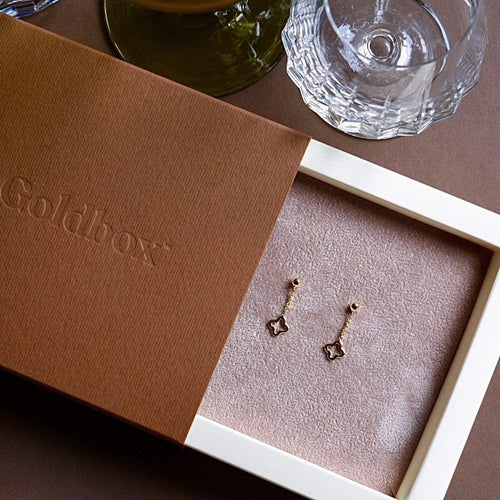 Goldbox Amsterdam Earrings Gold Clover Drop Earrings Clover Drop Earrings