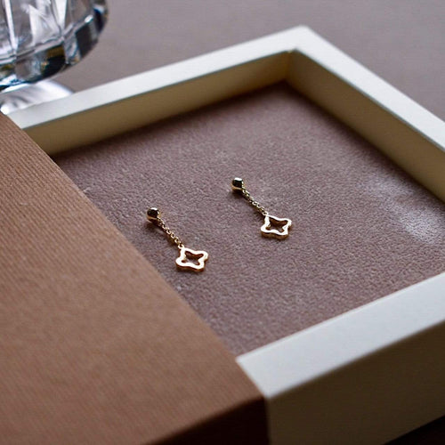 Goldbox Amsterdam Earrings Gold Clover Drop Earrings Clover Drop Earrings