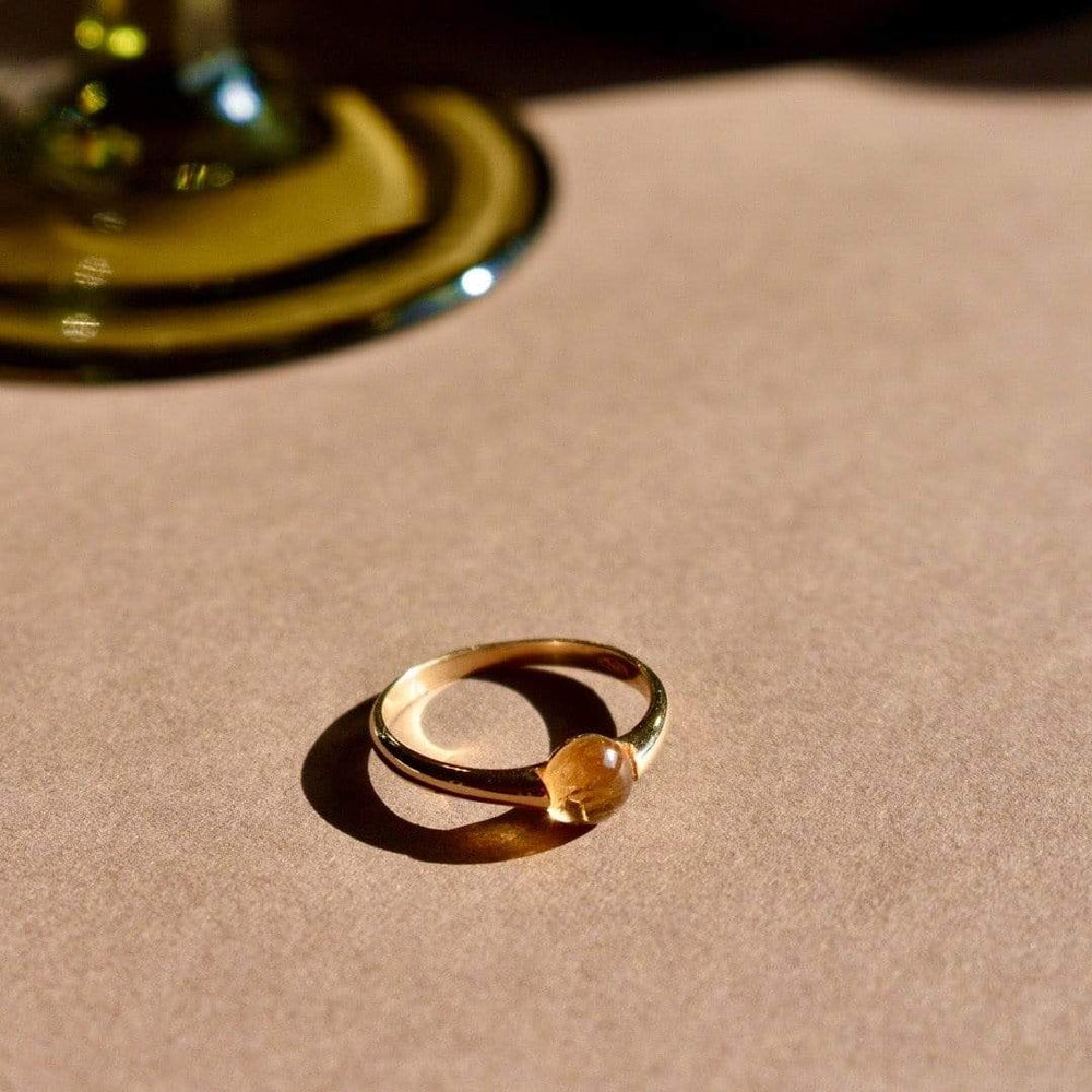 Goldbox Amsterdam Ring Golden Citrine Solitaire Ring