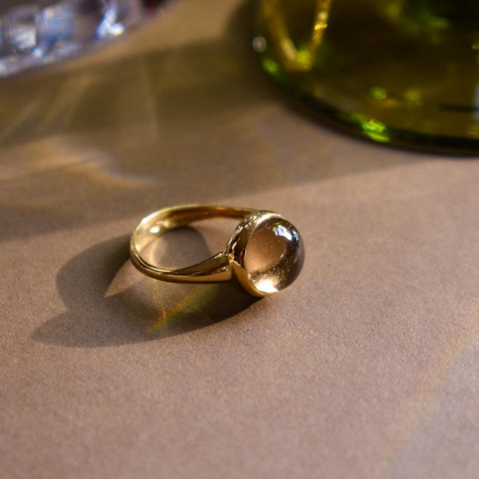 Goldbox Amsterdam Ring Smoky Quartz Solitaire Ring