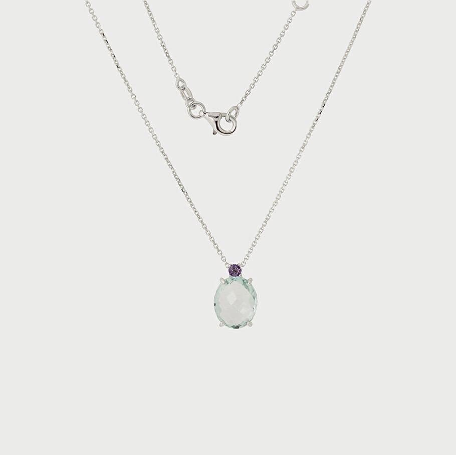 Goldbox Amsterdam Necklace Topaz/Amethyst Gemstone Necklace