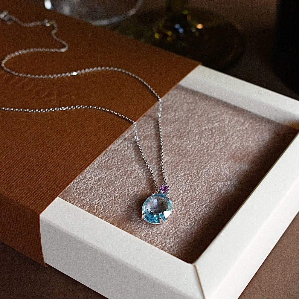 Goldbox Amsterdam Necklace Topaz/Amethyst Gemstone Necklace