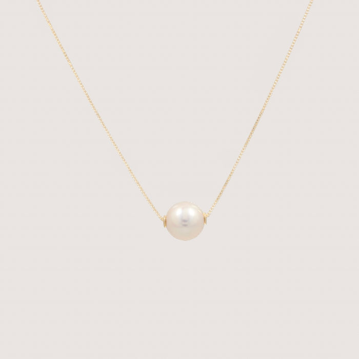 Pearl Solitaire Gold Necklace