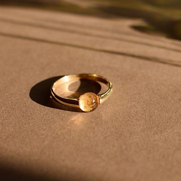 Goldbox Amsterdam Ring Golden Citrine Solitaire Ring