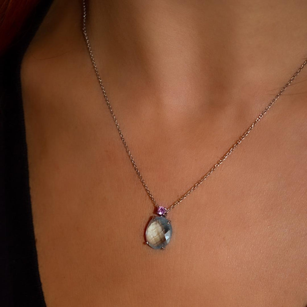 Topaz/Amethyst Gemstone Necklace